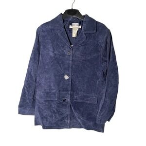 Jessica Holbrook Blazer Jacket Womens Small Blue Button Front Lined